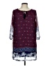 Iris Los Angeles 100% Polyester Paisley Blue Burgundy Casual Dress Size L - photo 1