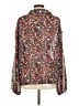 Shein 100% Polyester Floral Brown Long Sleeve Blouse Size 8 - 10 - photo 2