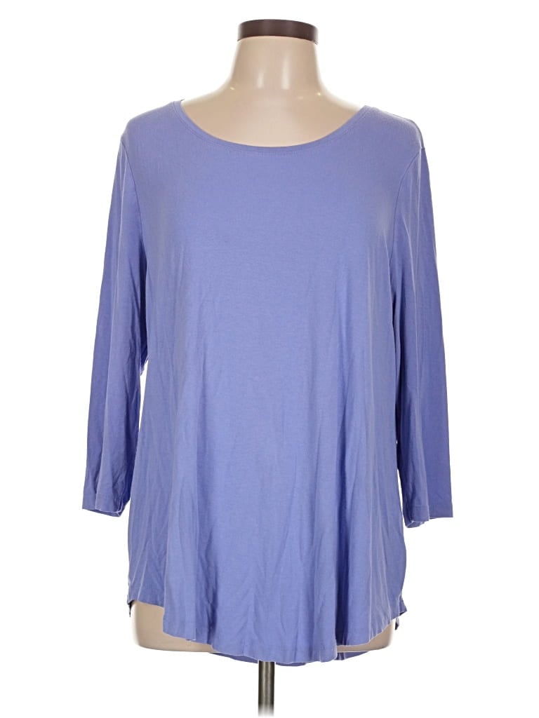 Pre-owned Jm Collection 3/4 Sleeve T-shirt In Blue