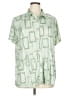 Selene Sport 100% Polyester Print Green Short Sleeve Blouse Size 1X - photo 1