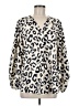 Unbranded Animal Print Ivory Long Sleeve Blouse Size M - photo 1
