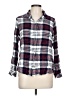 Jane Ashley 100% Rayon Plaid Blue Long Sleeve Button-Down Shirt Size L - photo 1