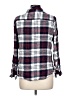 Jane Ashley 100% Rayon Plaid Blue Long Sleeve Button-Down Shirt Size L - photo 2