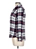 Jane Ashley 100% Rayon Plaid Blue Long Sleeve Button-Down Shirt Size L - photo 5