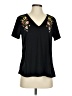 Shein Floral Black Short Sleeve T-Shirt Size XS - photo 1