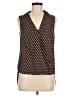 Three Eighty Two 100% Polyester Brown Black Sleeveless Blouse Size M - photo 1