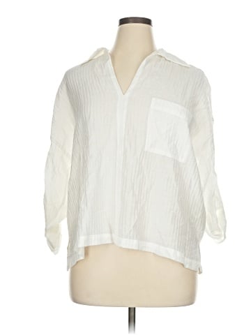 Max Studio 3/4 Sleeve Button-Down Shirt (view 1)