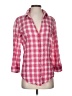 Fei Plaid Pink 3/4 Sleeve Button-Down Shirt Size S - photo 1
