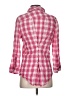 Fei Plaid Pink 3/4 Sleeve Button-Down Shirt Size S - photo 2