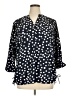 Roz & Ali Polka Dots Black 3/4 Sleeve Blouse Size 1X - photo 1