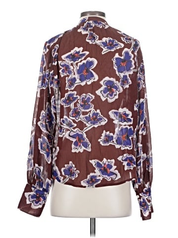 Tanya Taylor Long Sleeve Silk Top (view 2)