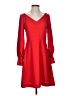 Ann Taylor 100% Polyester Solid Red Cocktail Dress Size 0 - photo 1