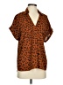 CAbi 100% Polyester Animal Print Orange Short Sleeve Blouse Size XS - photo 1