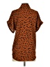 CAbi 100% Polyester Animal Print Orange Short Sleeve Blouse Size XS - photo 2
