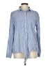 Annabelle Checkered-gingham Blue Long Sleeve Button-Down Shirt Size L - photo 1