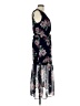 NSR 100% Polyester Floral Black Blue Cocktail Dress Size M - photo 4