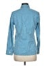 Charter Club Polka Dots Blue Long Sleeve Button-Down Shirt Size M - photo 2