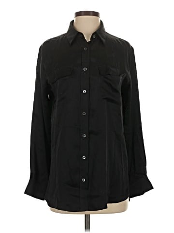 Repeat Cashmere Long Sleeve Silk Top (view 1)