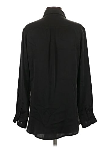 Repeat Cashmere Long Sleeve Silk Top (view 2)