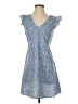 Unbranded 100% Polyester Print Blue Casual Dress Size S - photo 1