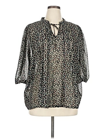 Black Rainn 3/4 Sleeve Blouse (view 1)