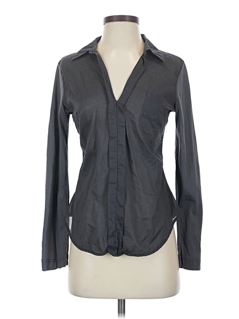 Pre-owned 7 For All Mankind Long Sleeve Blouse In Gray