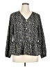Shein Curve 100% Polyester Black Long Sleeve Blouse Size 1X - photo 1