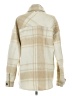 Ghanda 100% Polyester Plaid Ivory Coat Size M - photo 2
