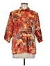Chico's 100% Polyester Animal Print Orange 3/4 Sleeve Blouse Size Med (1) - photo 1