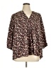 Torrid Floral Brown 3/4 Sleeve Blouse Size 1X Plus (1) - photo 1