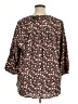 Torrid Floral Brown 3/4 Sleeve Blouse Size 1X Plus (1) - photo 2