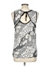 Agenda Silver Black Sleeveless Blouse Size L - photo 2