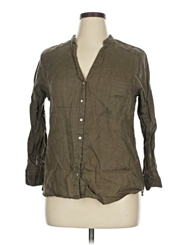 Zara Basic 3/4 Sleeve Button-Down Shirt (view 1)