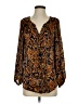 Bellatrix 100% Polyester Paisley Gold Long Sleeve Blouse Size S - photo 1