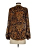 Bellatrix 100% Polyester Paisley Gold Long Sleeve Blouse Size S - photo 2