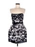 BCBGMAXAZRIA 100% Polyester Graphic Silver Cocktail Dress Size 6 - photo 1