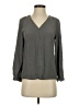 Tucker 100% Silk Gray Long Sleeve Silk Top Size P (petite) - photo 1