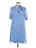 DKNY 100% Polyester Blue Casual Dress Size 8 - photo 1