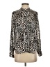 Hale Bob Animal Print Silver Long Sleeve Blouse Size XS - photo 1
