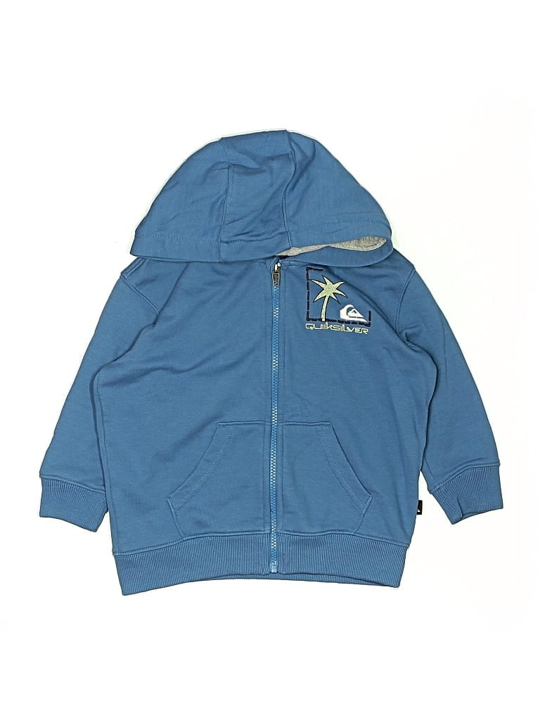 Pre-owned Quiksilver Kids' Zip Up Hoodie In Blue