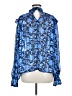 French Connection 100% Polyester Blue Long Sleeve Blouse Size 8 - photo 2