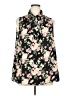 Andree by UNIT 100% Polyester Floral Black Sleeveless Blouse Size 1X - photo 1