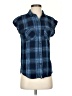 Vans Plaid Blue Short Sleeve Blouse Size XS - photo 1