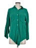 Max Studio 100% Rayon Green 3/4 Sleeve Button-Down Shirt Size M - photo 1
