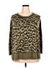 wonderly 100% Rayon Animal Print Brown Green Pullover Sweater Size XXL - photo 1