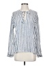 Rails Stripes Blue Long Sleeve Blouse Size S - photo 1