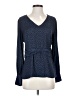 Ann Taylor 100% Polyester Blue Long Sleeve Blouse Size 2 - photo 1