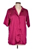 Chigant Burgundy Short Sleeve Blouse Size L - photo 1