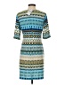 Donna Morgan Print Blue Casual Dress Size 2 - photo 2