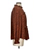 Solutions Animal Print Brown Long Sleeve Blouse Size S - photo 4